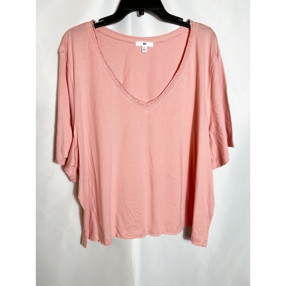 NWT BP. Oversized Lace Trim T-Shirt in Pink - Picture 2 of 3